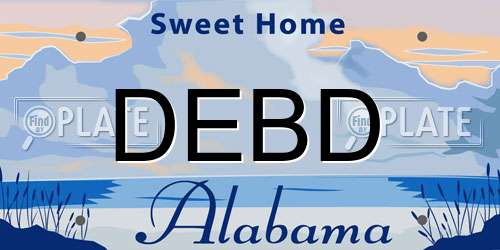 DEBD Alabama License Plate