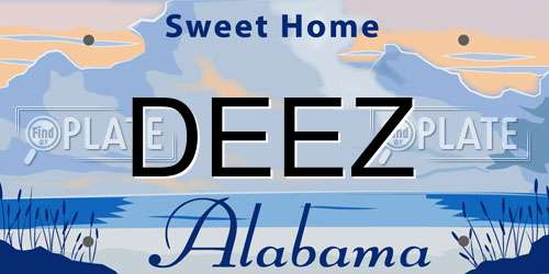 DEEZ Alabama License Plate