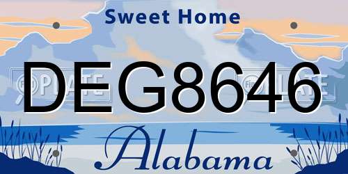 DEG8646 Alabama License Plate
