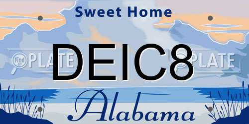 DEIC8 Alabama License Plate