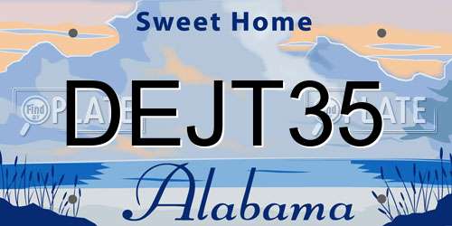 DEJT35 Alabama License Plate