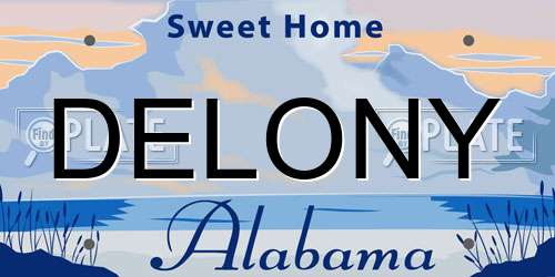 DELONY Alabama License Plate