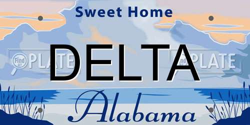 DELTA Alabama License Plate