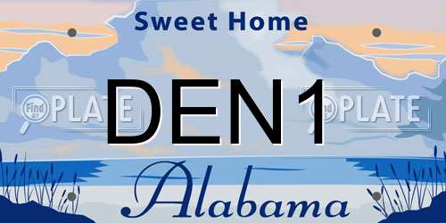 DEN1 Alabama License Plate