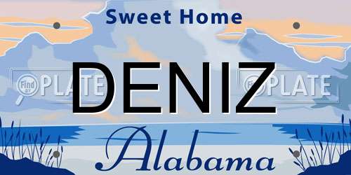 DENIZ Alabama License Plate