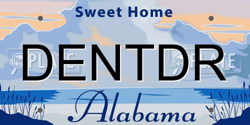 DENTDR Alabama License Plate