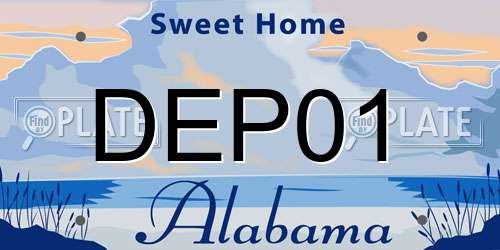 DEP01 Alabama License Plate