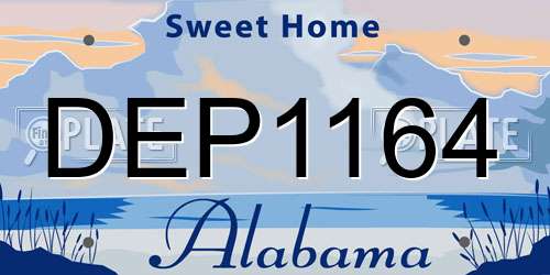 DEP1164 Alabama License Plate