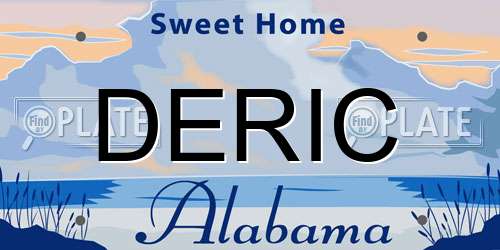 DERIC Alabama License Plate