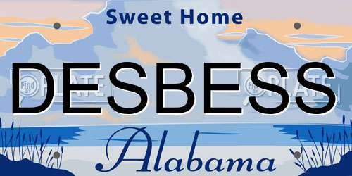 DESBESS Alabama License Plate