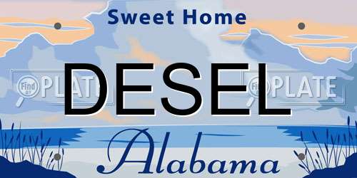 DESEL Alabama License Plate