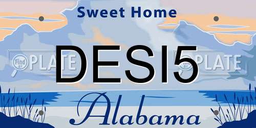 DESI5 Alabama License Plate