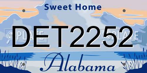 DET2252 Alabama License Plate