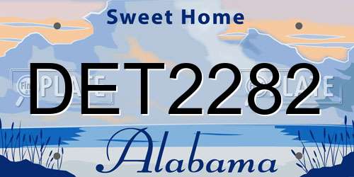 DET2282 Alabama License Plate