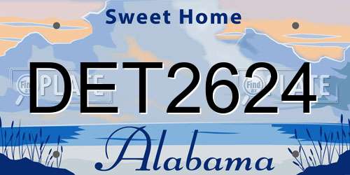 DET2624 Alabama License Plate