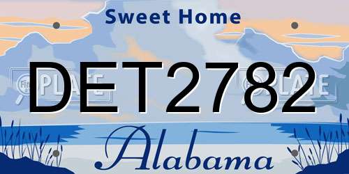 DET2782 Alabama License Plate