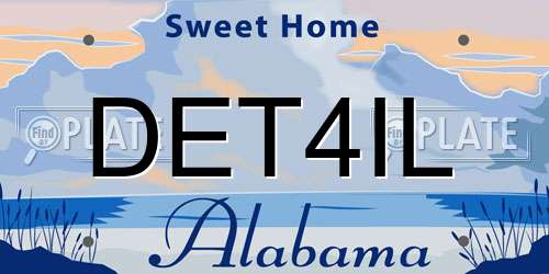 DET4IL Alabama License Plate