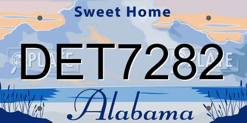 DET7282 Alabama License Plate