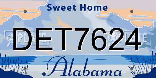 DET7624 Alabama License Plate