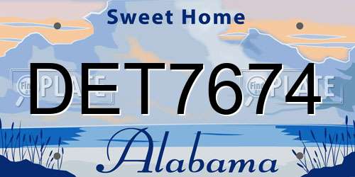 DET7674 Alabama License Plate