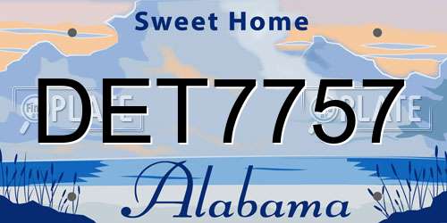 DET7757 Alabama License Plate