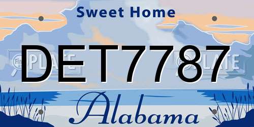 DET7787 Alabama License Plate