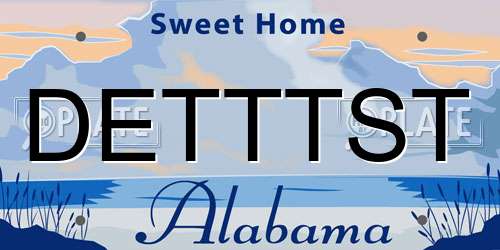 DETTTST Alabama License Plate