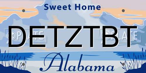 DETZTBT Alabama License Plate