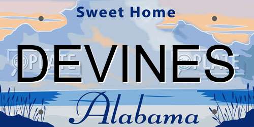 DEVINES Alabama License Plate