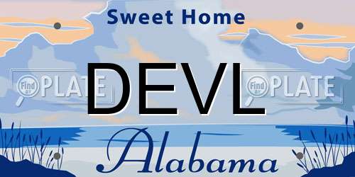 DEVL Alabama License Plate