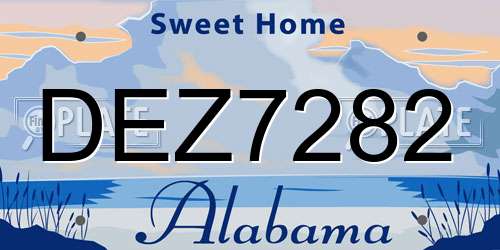 DEZ7282 Alabama License Plate