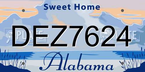DEZ7624 Alabama License Plate
