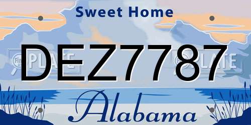 DEZ7787 Alabama License Plate
