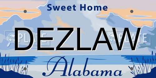 DEZLAW Alabama License Plate