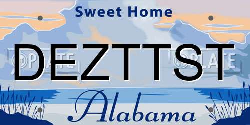 DEZTTST Alabama License Plate