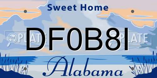 DF0B8I Alabama License Plate