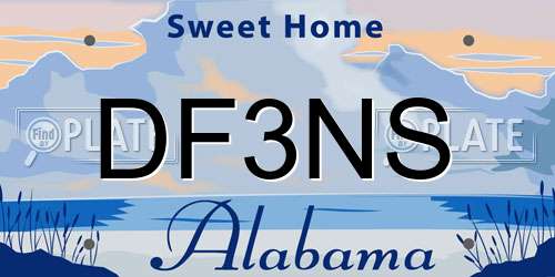 DF3NS Alabama License Plate