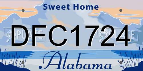 DFC1724 Alabama License Plate