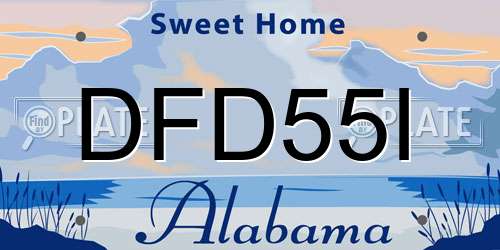 DFD55I Alabama License Plate