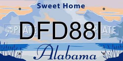 DFD88I Alabama License Plate