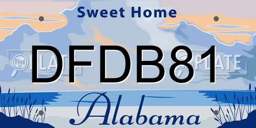 DFDB81 Alabama License Plate