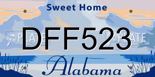 DFF523 Alabama License Plate