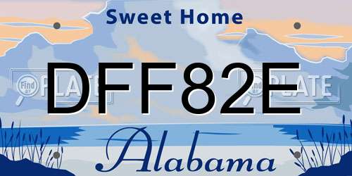 DFF82E Alabama License Plate