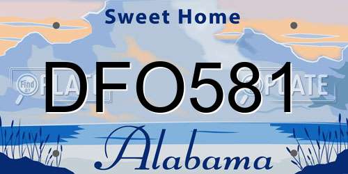 DFO581 Alabama License Plate