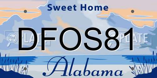 DFOS81 Alabama License Plate