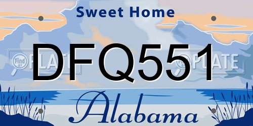 DFQ551 Alabama License Plate
