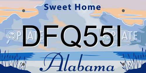 DFQ55I Alabama License Plate