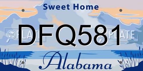 DFQ581 Alabama License Plate