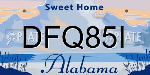 DFQ85I Alabama License Plate