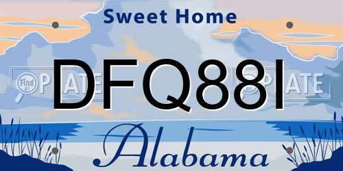 DFQ88I Alabama License Plate